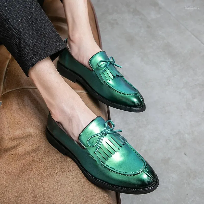 Chaussures décontractées hommes habillage des affaires formelles Green Italien Mayba British British Logs Size 38-48