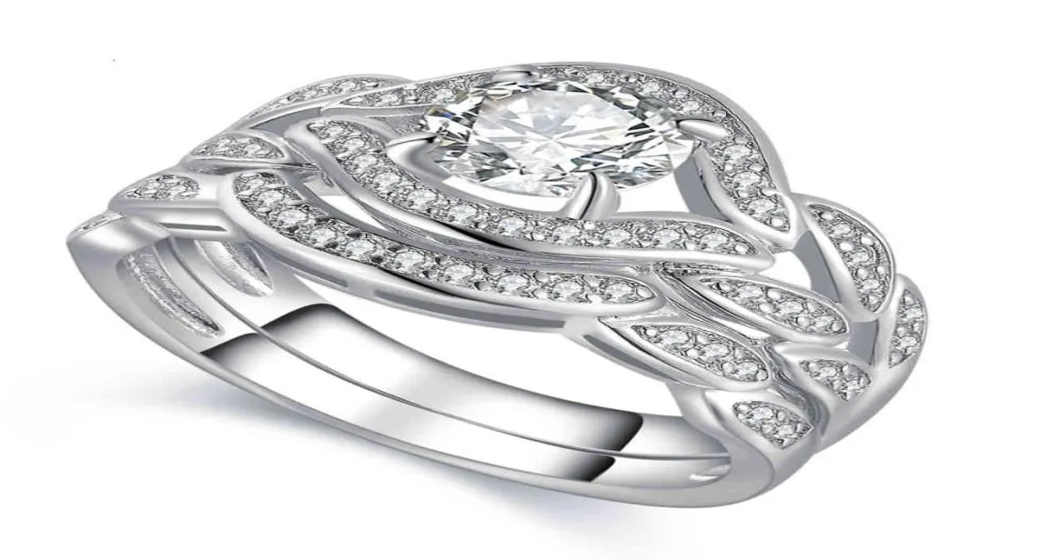 Ring 2017 Nieuwe arrilval mode -sieraden 10kt wit goud gevulde topaz cz edelstenen verloving bruiloft bruidsring set maat 5115424284