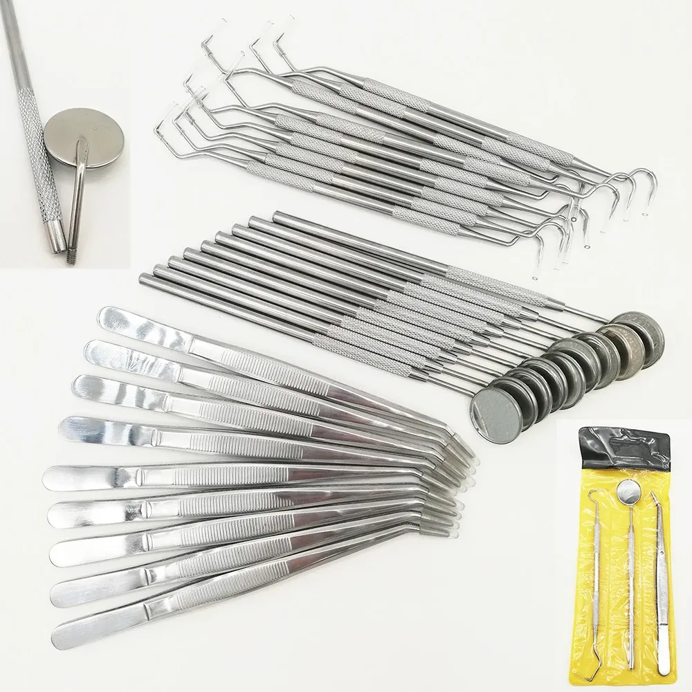 Forniture 9 set Kit dentale Kit specchio odontoiatria lab Lab bocca specchio dentisti raccogliere utensili per utensili per denti strumenti dentisti kit per materiali dentali 3 pezzi/set