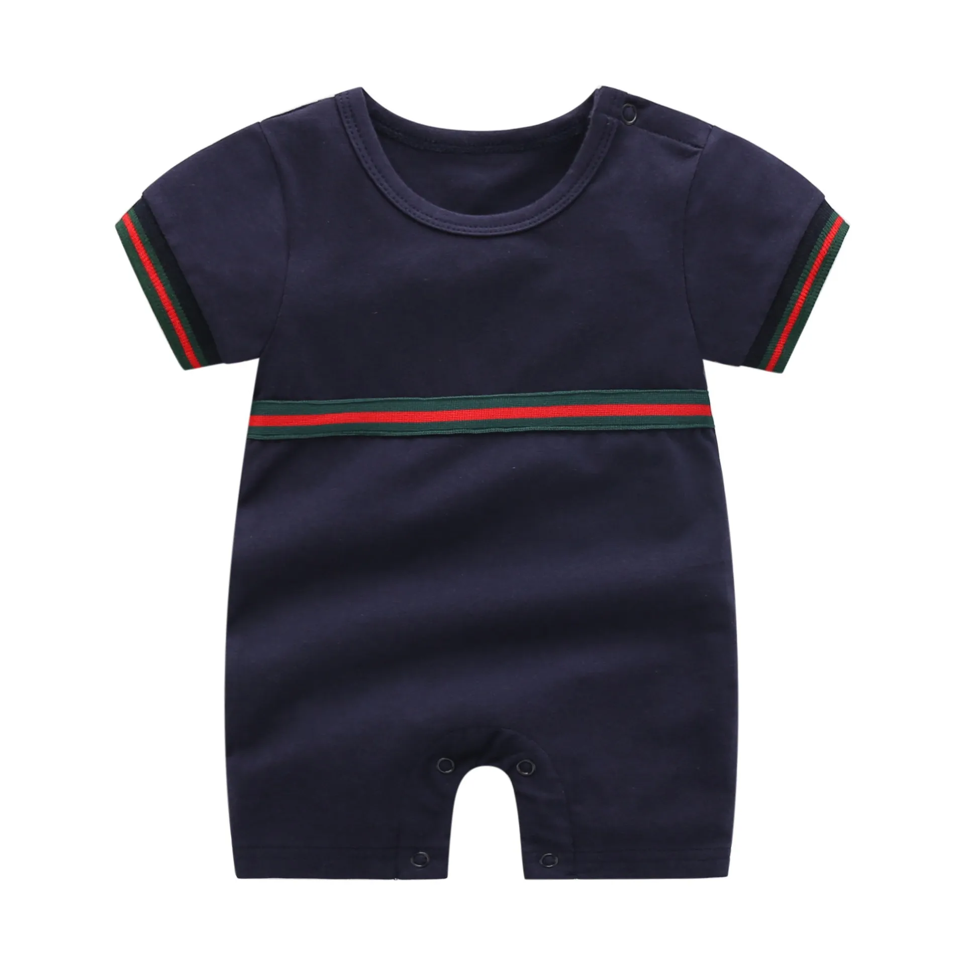 Pasgeboren baby romper designer kleding zomer peuter meisje jongen jongen korte mouw baby polo shirt katoen jumpsuit streep baby rompers 0-24m