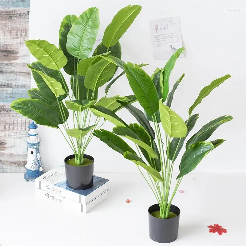 Flores decorativas Planta artificial Banana Bunch Decoration Home Room Wedding El Corredor Green Plants for Garden Decor Fake Fake