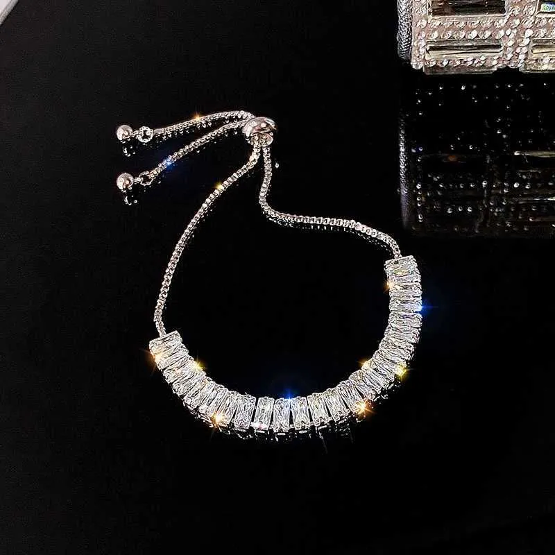 Bangle Sweet Colored Zircon Adjustable Copper Bracelets for Women 2023 New Korean Fashion Shiny High-quality Jewelry_voghion.com