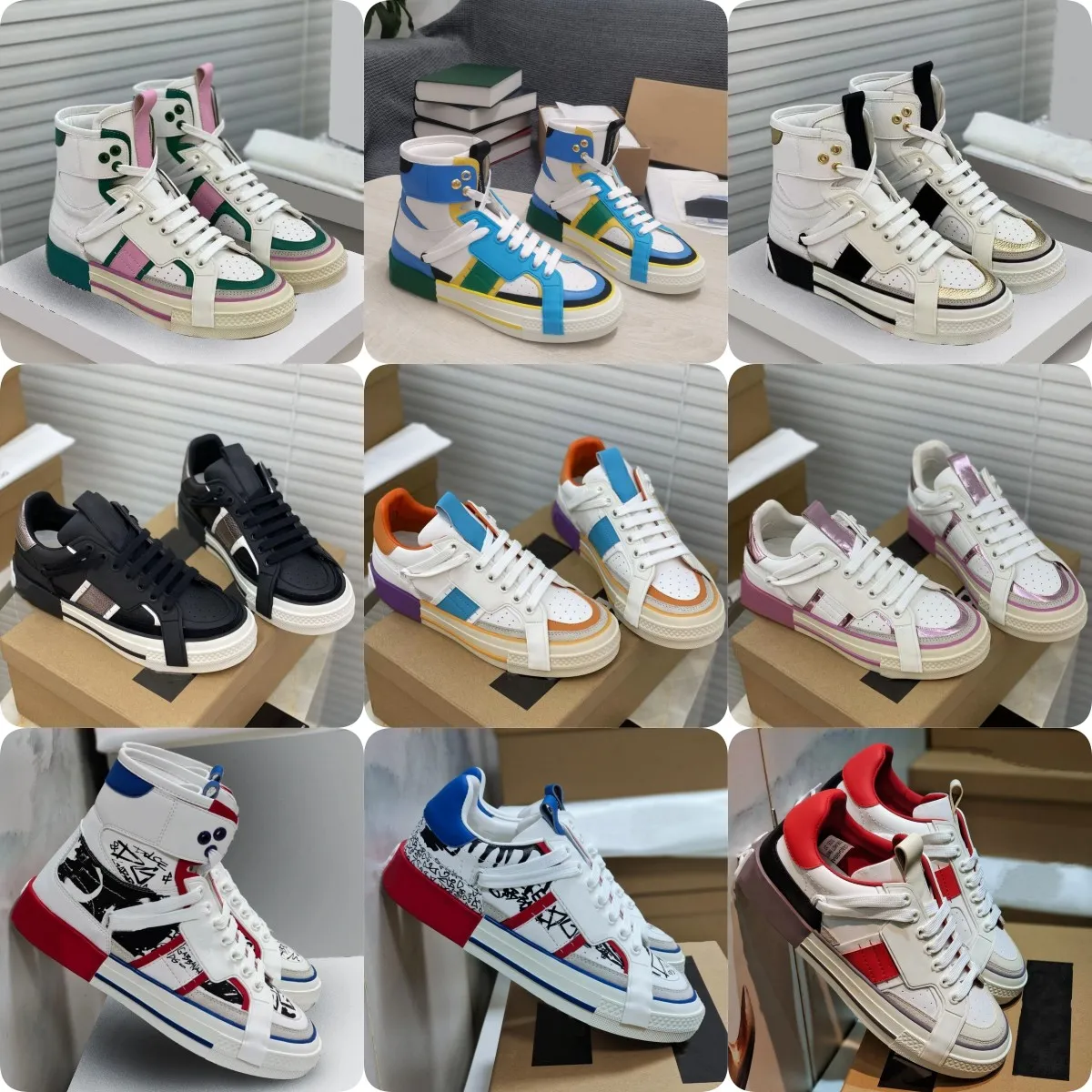Designer Shoes Custom 2.Zero Low Sneakers High Top White Gold Black Grey Beige Red Gum Chunky Mens Womens Trainers Casual Shoes From Huashengdun 66.33 DHgate.Com