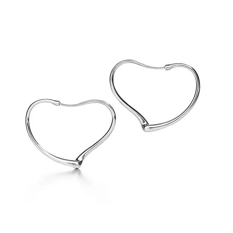 Stud 3a Ohrringe Open Heart Hoop Ohrring in Sier IC-Kollektion für Frauen mit Staubbeutel Box Fendave 09-28 Drop Lieferung Schmuck otrqv