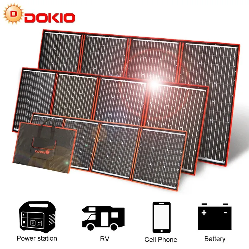 DOKIO Foldable Solar Panel 18v Monocrystalline, Portable Folding Solar