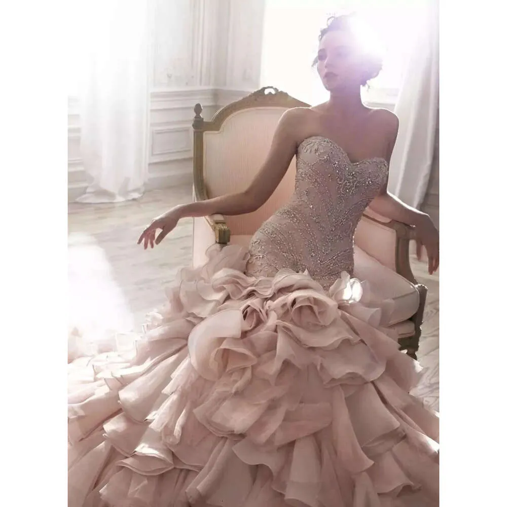 Sweetheart neckline blush pink mermaid wedding dress with bead  embellishments and zipper back from Dhgate Mermaid Wedding Dresses - price  320.39