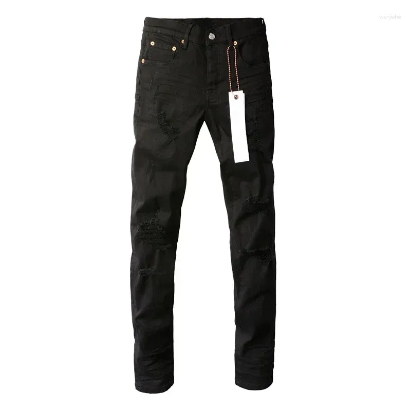 Pantaloni da donna viola roca jeans jeans top street black e angoscia riparazione di qualità bassa denim magro