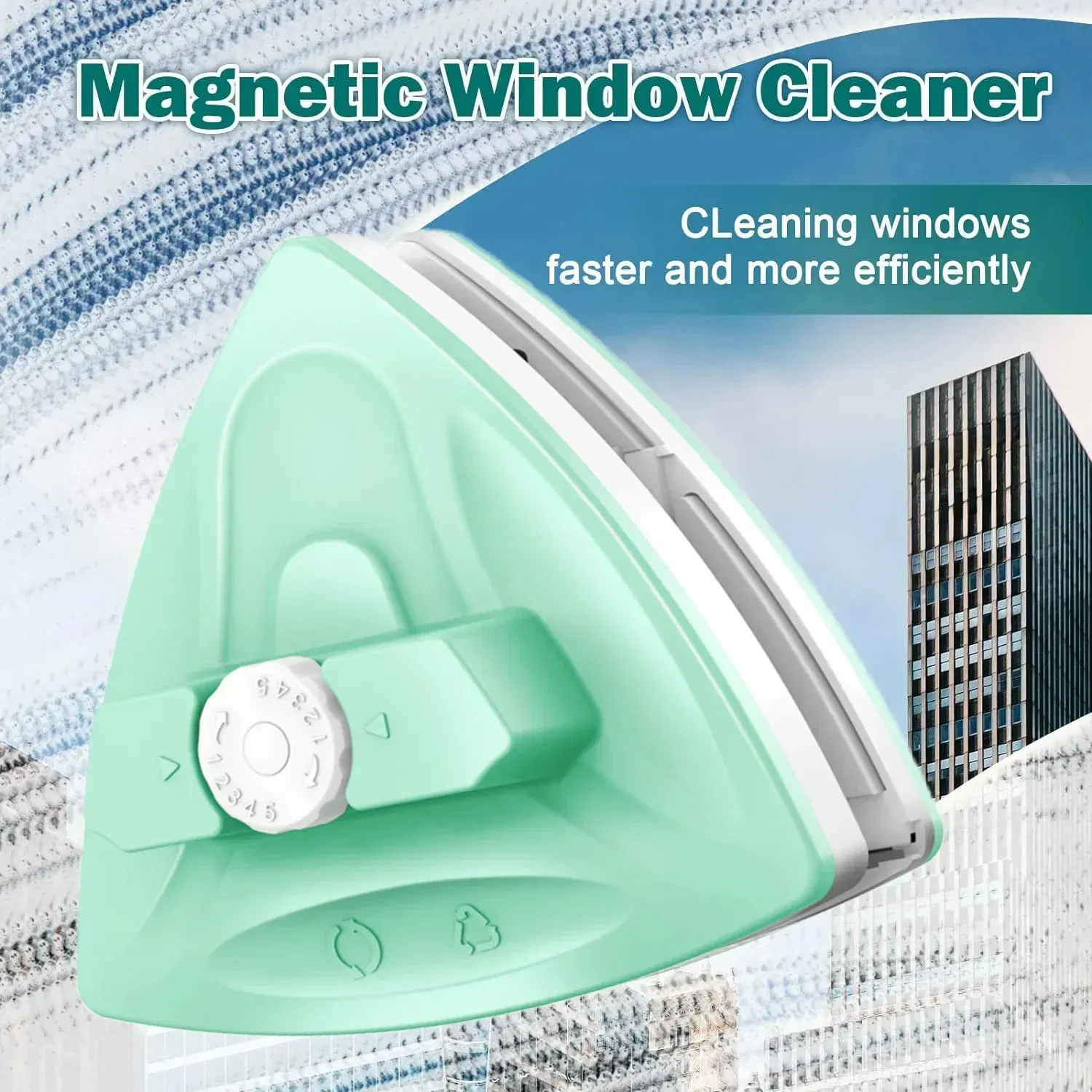 Double côté aimant nettoyant brosse réglable en verre magnétique Wiper Essuieur pour pour les outils de vitrage à haut-de-chaussée 240508