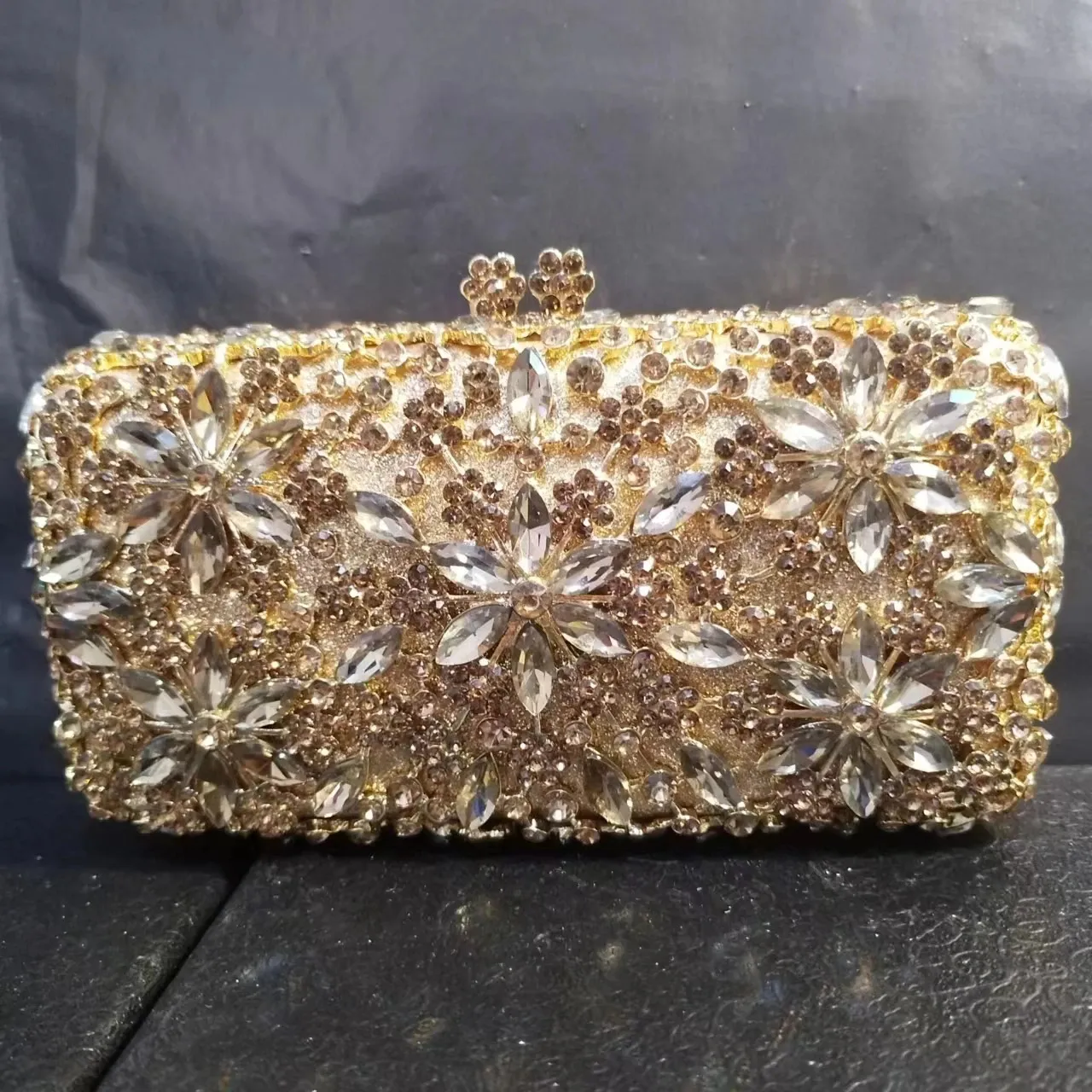 Schneeflockenfrauen Roségold Kristall Clutch Bags Stein Abend Geldbeutel Hochzeit Braut -Strass -Clutches und Handtaschen Partytasche 240430