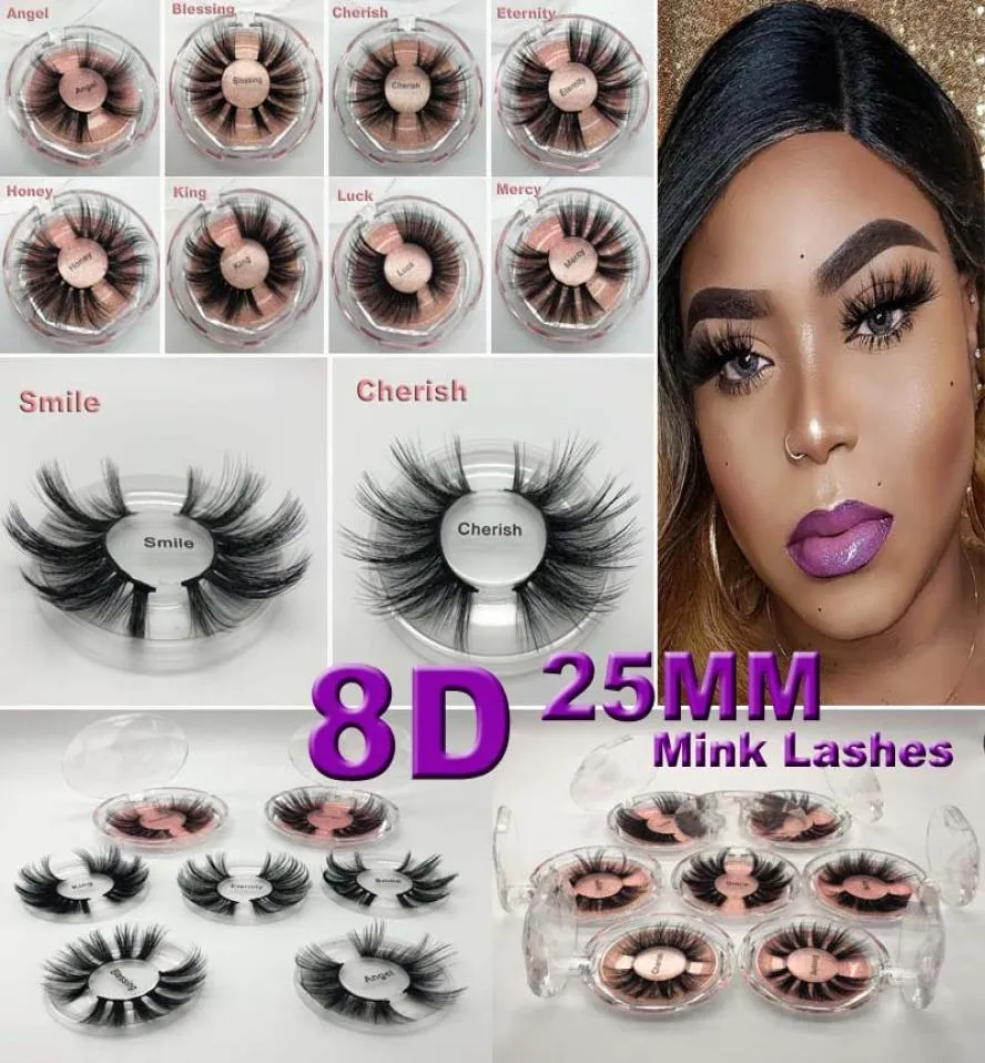 5D Mink Lashes 25 mm de long Extension de cils durables 100 cils de vison 3D Mink Makade