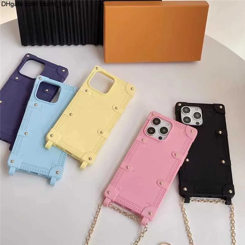 Collier Lonyard Designer Clèches de téléphone pour iPhone 14 Pro Max 14pro 13Promax 13pro Case de mode marque L Couverture de chaîne Couverture de luxe Shell