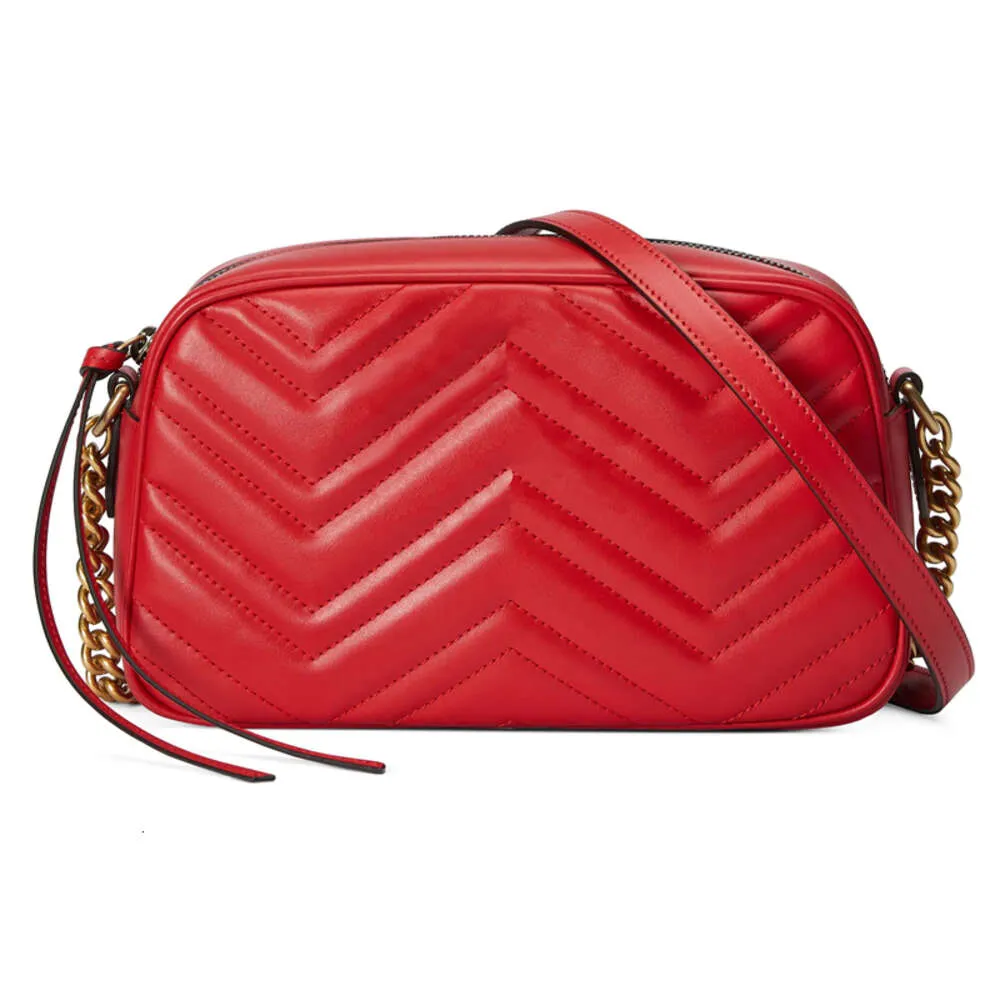 Sacchetta da donna rossa designer marca in pelle nuova borsa a catena per borse a traversa in metallo per donna sacca per donna cyx05083