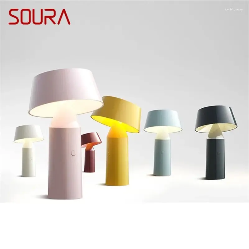Tafellampen soura moderne lamp creatief led draadloos decoratief voor het oplaadbaar bureaulicht voor thuis