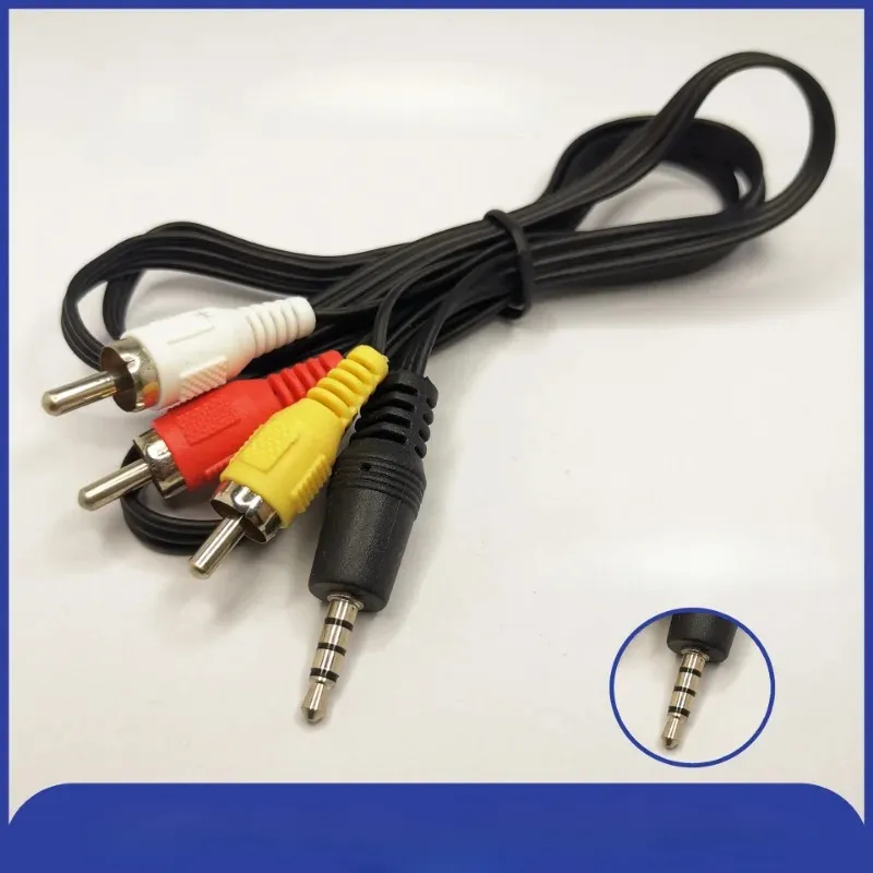 Audio y video masculino de 3.5 mm a 3 lotus 1 minuto 3 Salida de televisión por cable AV un minuto tres RCA amarillo blanco rojo tres colores