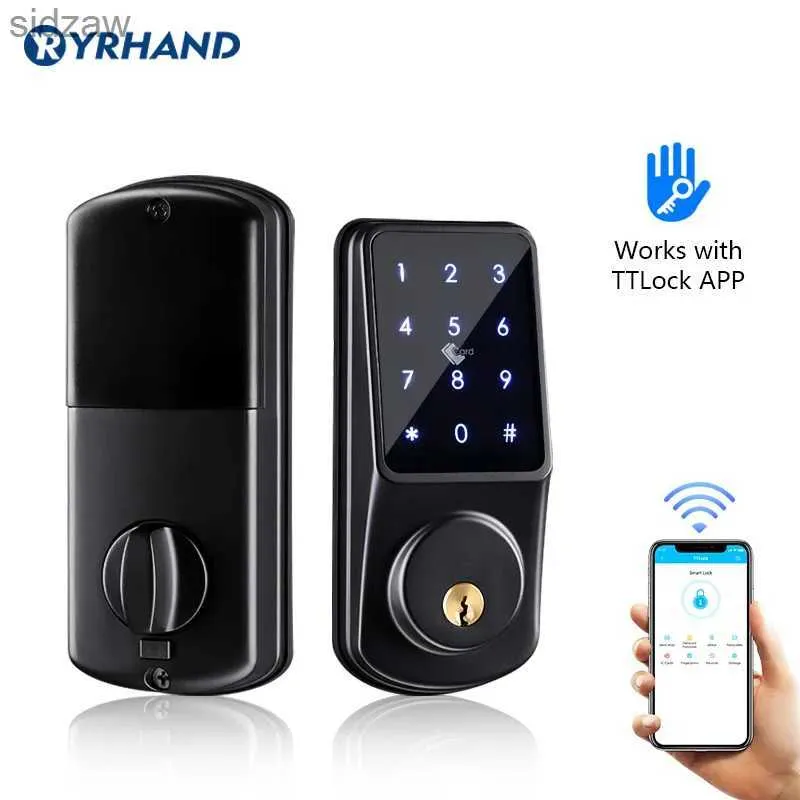 Smart Lock Bluetooth Keyless Secure Tastatur Fernbedienung Deadbolt Elektronische digitale intelligente Türschloss mit TTLOCK -Anwendung wx