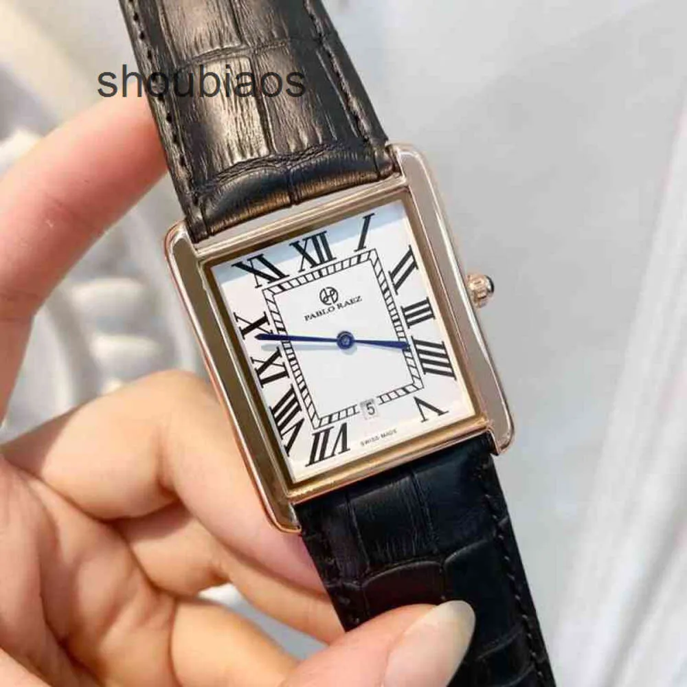 Men Pols Cart Designer Polshipches Presents Watch Classic Women Christmas Ladies Luxe sporttank dames masculino casual rechthoek dun lederen kwarts 951X