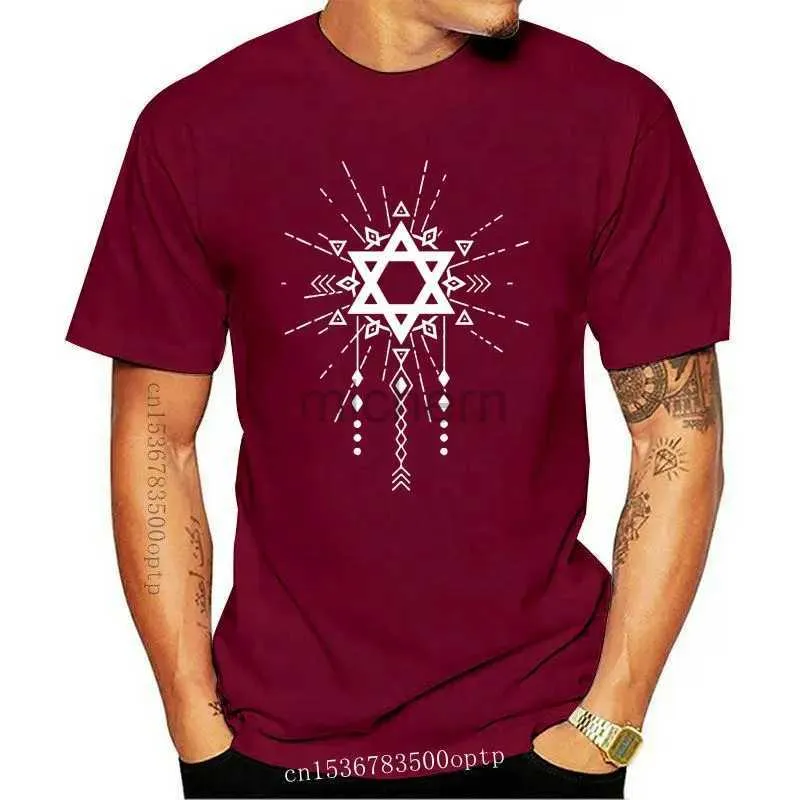 Camisetas masculinas Novas homens vestem a estrela da estrela Israel jerusalém je t-shirt design de manga curta s-3xl padrão fofo arquitetura primavera de camisa exclusiva d240509