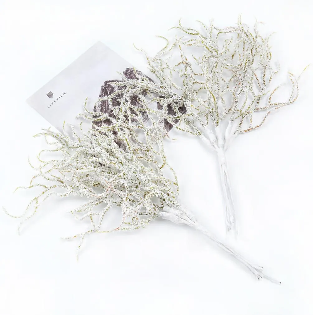 Fiore di erba bianca artificiale di Natale per il matrimonio decorazione natalizia ghirlanda artigianale dono di ghirlanda per scrapbooking finta pianta 6483707