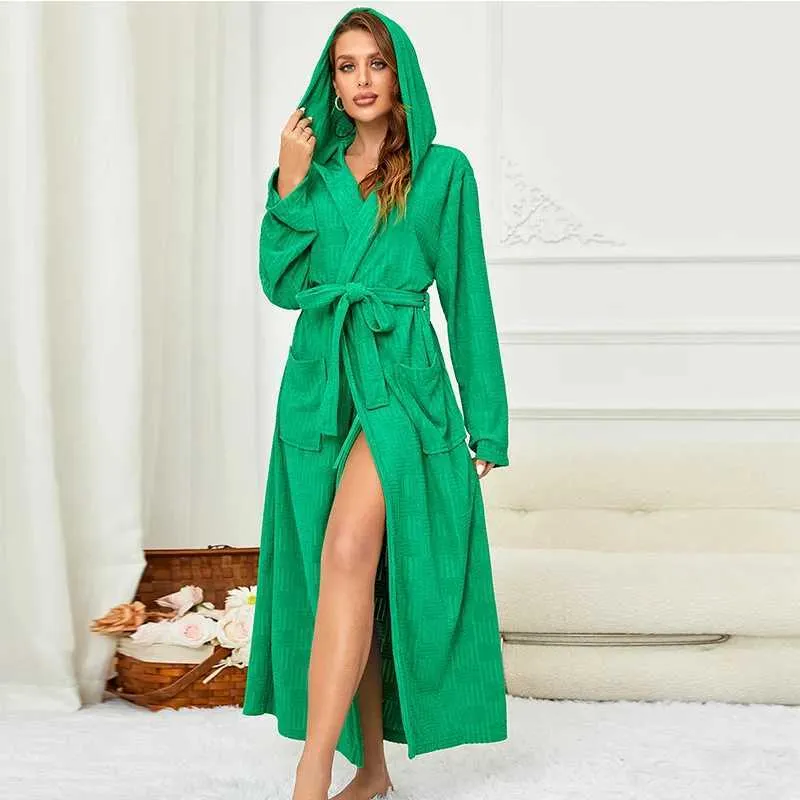 Robe de peignoir en coton de robe pour femmes avec poche solide kimono robe loungewear women camouflage lâche vêtements de nuit lâche lingerie intime