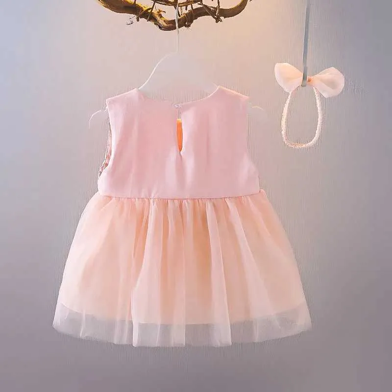 Robes de fille bébé fille en tulle robe sans manches