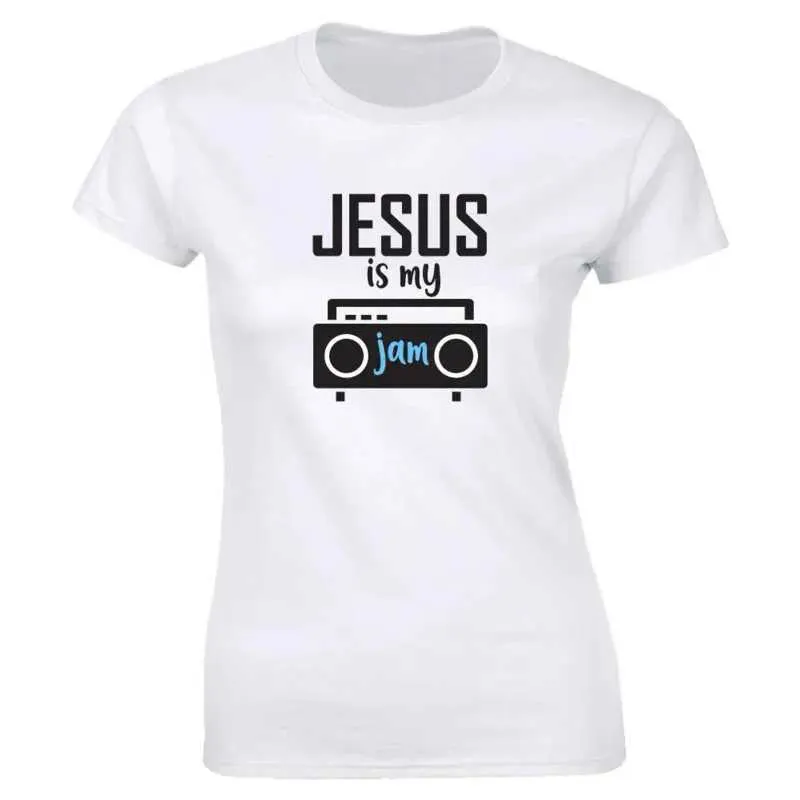 Men's T-Shirts Jesus Is My Jam Shirt Funny Cute Religious Christian Music Graphic Womens T long or short slves Y240509