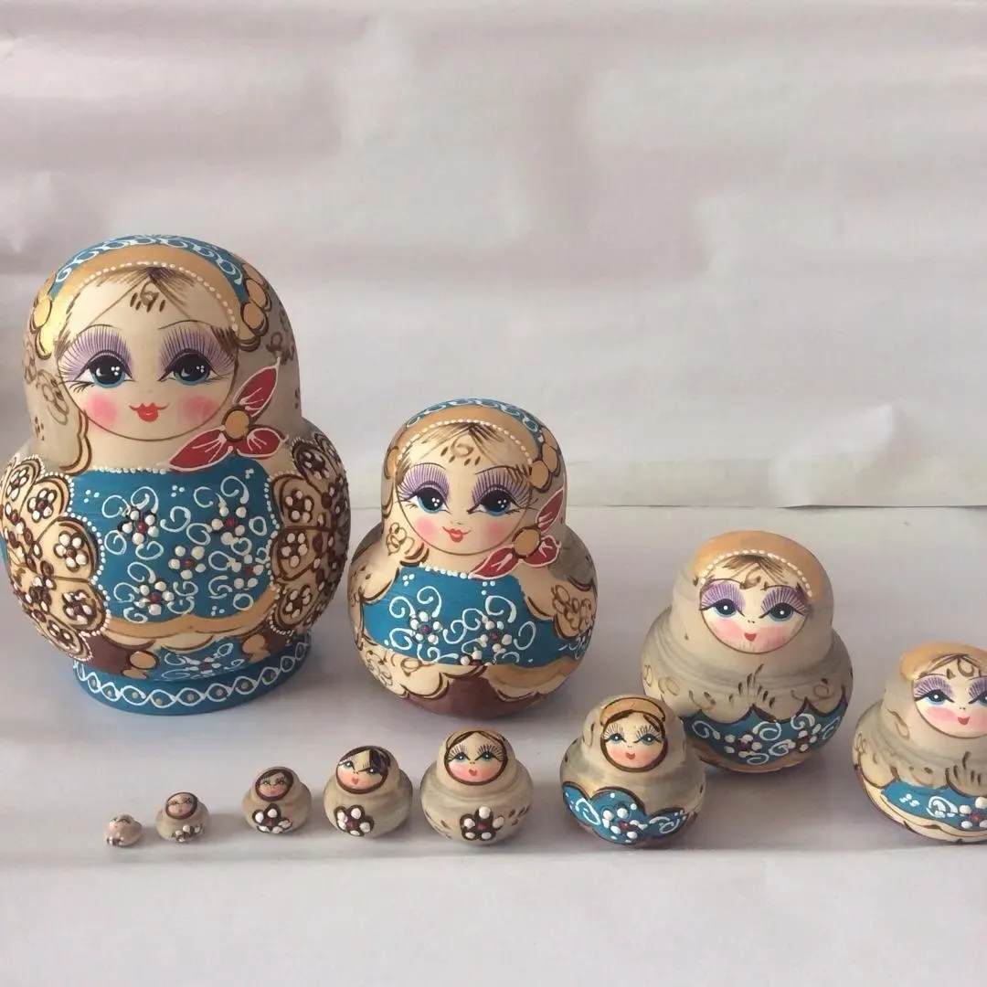 Miniaturas 10 camadas 15 cm bonecas russas bonecas de ninho de madeira decoração caseira matryoshka boneca educação de aniversário artesanato de decoração