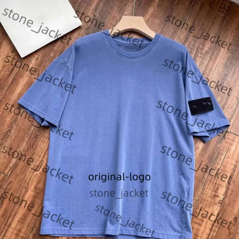 Stones Islands skjorta högkvalitativ designer Stone Mens Sweatshirt Compass Short Sleeve Tshirt Stones Islands Long Pullover Summer Shorts Motion Current CBB2