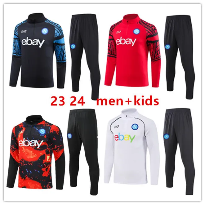 24 25 Half Zipr Napoli Soccer Jersey Tracksey Zielinski 23/24/25 AE7 D10S SSC Naples Longée veste à manches longues