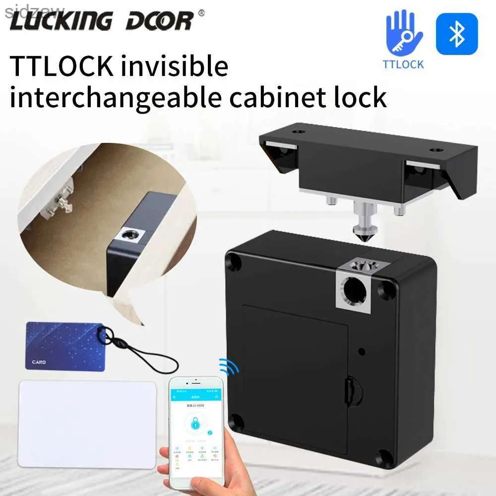 Smart Lock NFC IC Card TTlock Application Unlocking Locks Keyless Invisible Cabinet Locks Drawer Locks Furniture WX