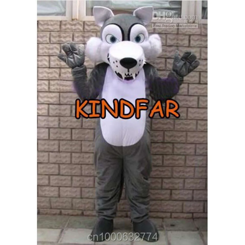 Brand New Gray Wolf Mascot Costume Adult Size Fancy Dress Cartoon Character Outfits Suit Free Ship