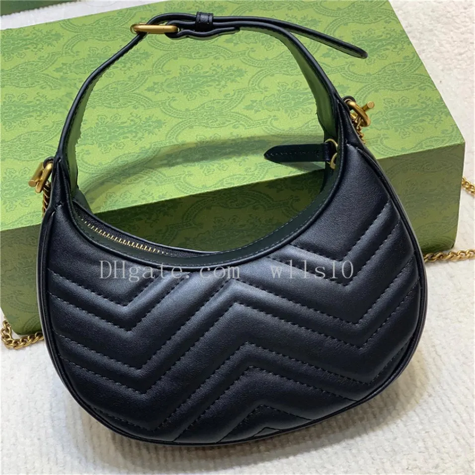 디자이너 여성 가방 Marmont Half Moon Mini Handbags 크로스 바디 패션 탑 지갑 GB134 메신저 클러치 어깨 가방 크로스 바디 토트 W 268O