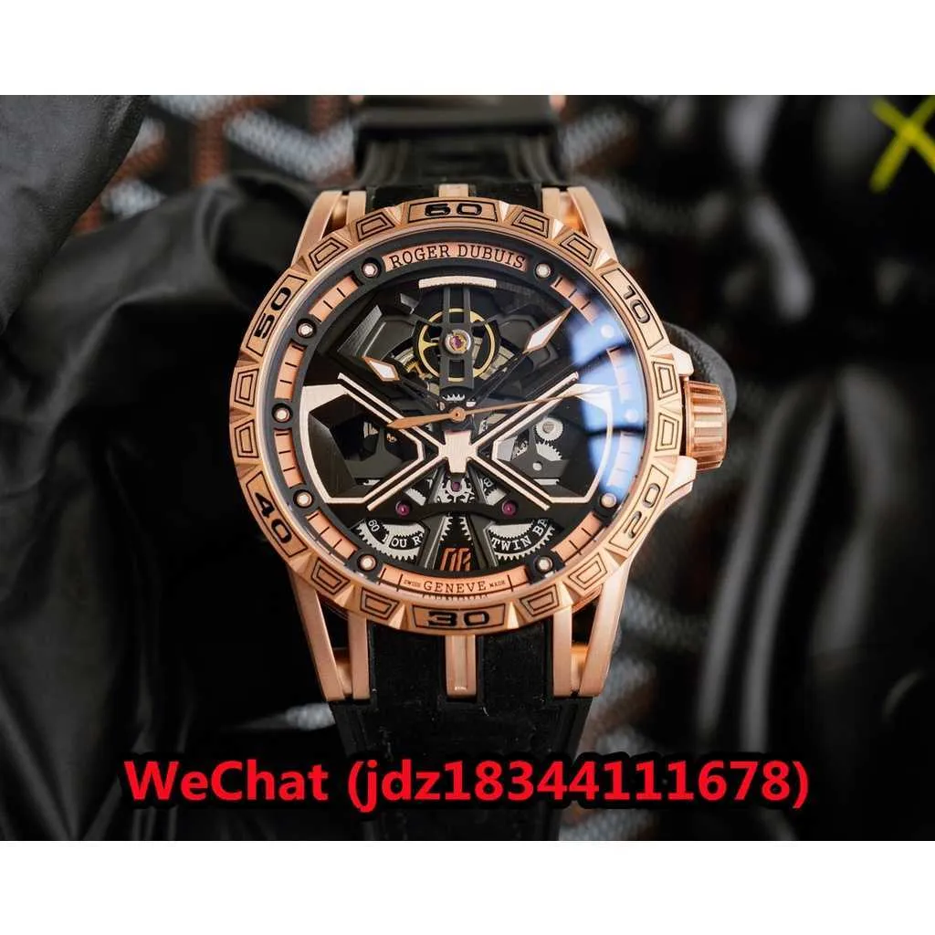 Designer Orologi di lusso per Mens Mechanical Automatico Roge Dubui Excalibur King Series 46mm Titanium Case Watch 1oey