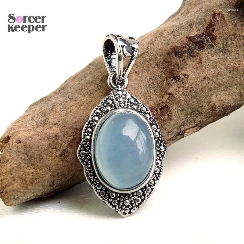 Pendant Necklaces Natural Oval Shape Faceted Craft Blue Aquamarine Gemstone Pendants For Jewelry Making DIY Women Charm Necklace Earrings