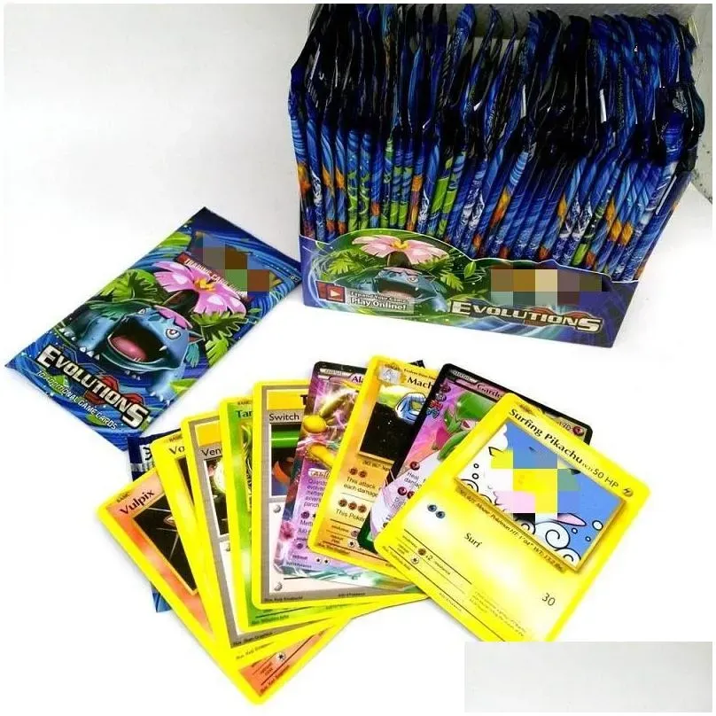 360pcs/box English Card Entertainment Evolucionando la colección de tarjetas de batalla de refuerzo Tarjeta de juego de juego Regalos de juguete para niños