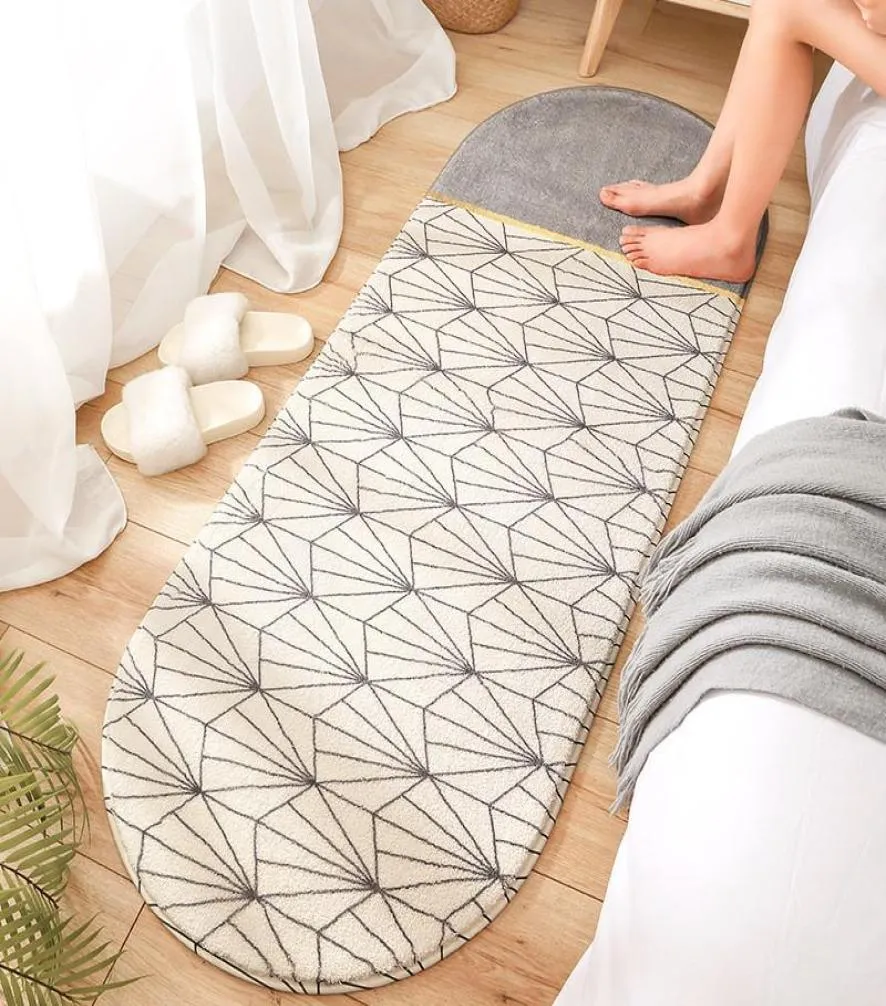 Geometria moderna tappeto lungo long per camera da letto comodino non slip tatami tappetino cashmere casa soggiorno tappeti tappeti50276608276282