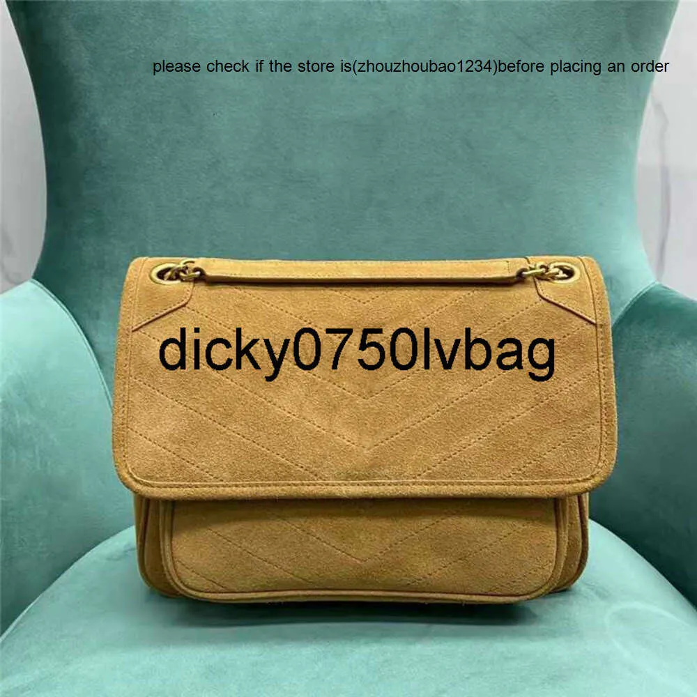 ysla çanta üst 1 kaliteli kahverengi süet niki niwa çantalar yumuşak ve dayanıklı deri flip kapak kapağı d toka çift altın zincirler dikiş çanta cüzdan çantası ünlü tasarımcı