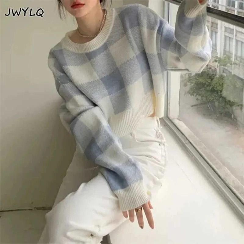 Magliette da donna maglione su misura per maglione coreano con scollo o-scolare pre-tira con maglione donna semplice maglione dolce maglione femminile maglione studentesco2405