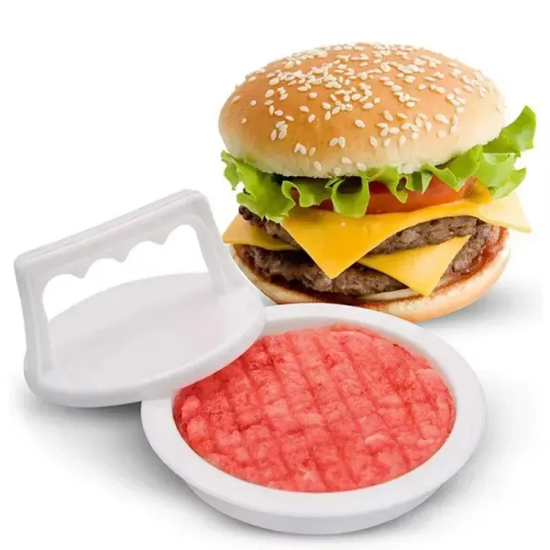 Nieuwe ronde vorm hamburger press food-grade plastic hamburger vlees rundvlees grill hamburger press patty maker schimmel schimmel keuken gereedschap voor burger patty mold