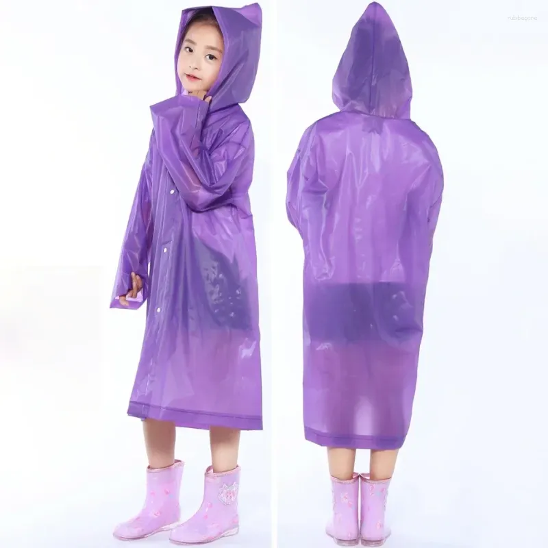 Rainquette des imperméables pour les enfants à vent pour enfants arc inciqueux à quatre bouts de chapeaux renforcés Boutons de corde à la corde rétracte Peva