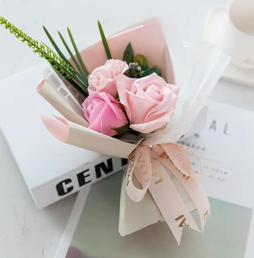 78 cm coloré artificiel pe mousse de rose fleurs de fumée bouquet à la maison décoration de fête de mariage de bricolage8653948