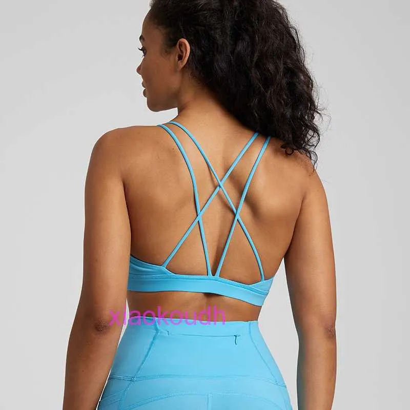 Designer LuL Yoga Outfit Sport Bras Women High Support New Instagram Bra Thin Shoulder Small Sling Fitness Tank Top Dress Beautiful Back Outdoor Sports