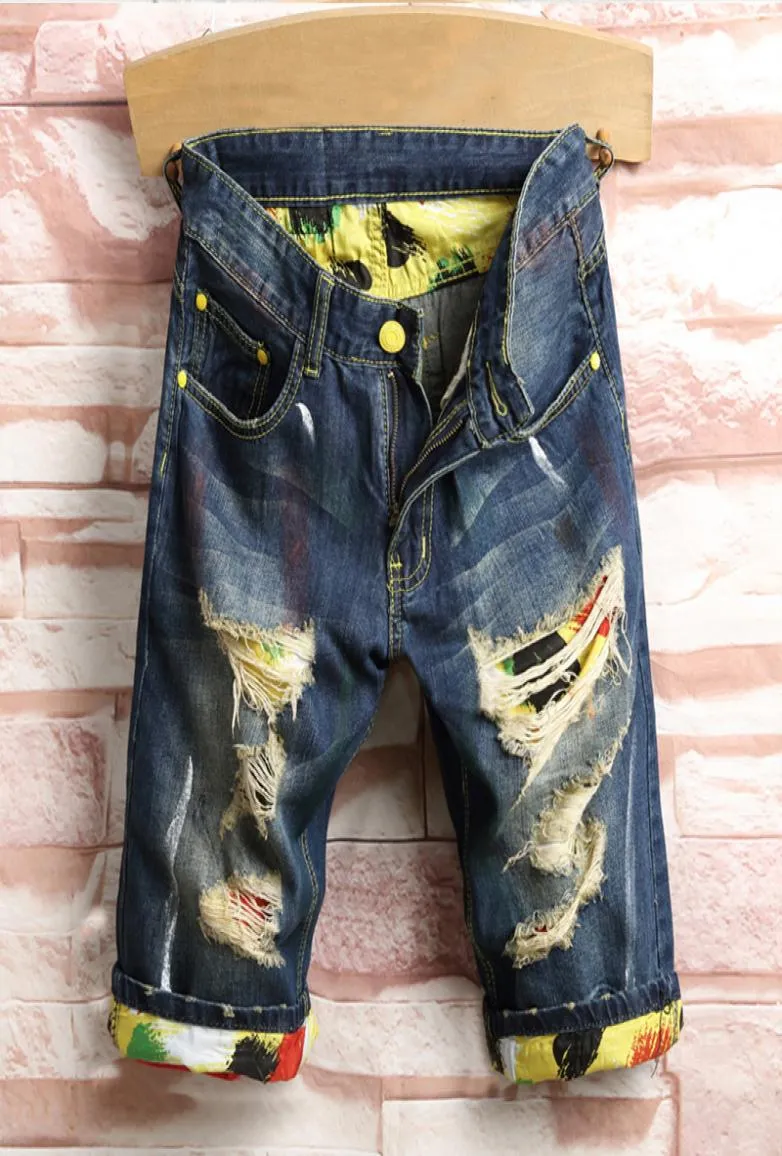 Männer zerrissen Jeans Herren Löcher Denim Shorts Mode Männer Denim Jeans Slim Straight Hosen Trend Herren Stylist Pants2233661