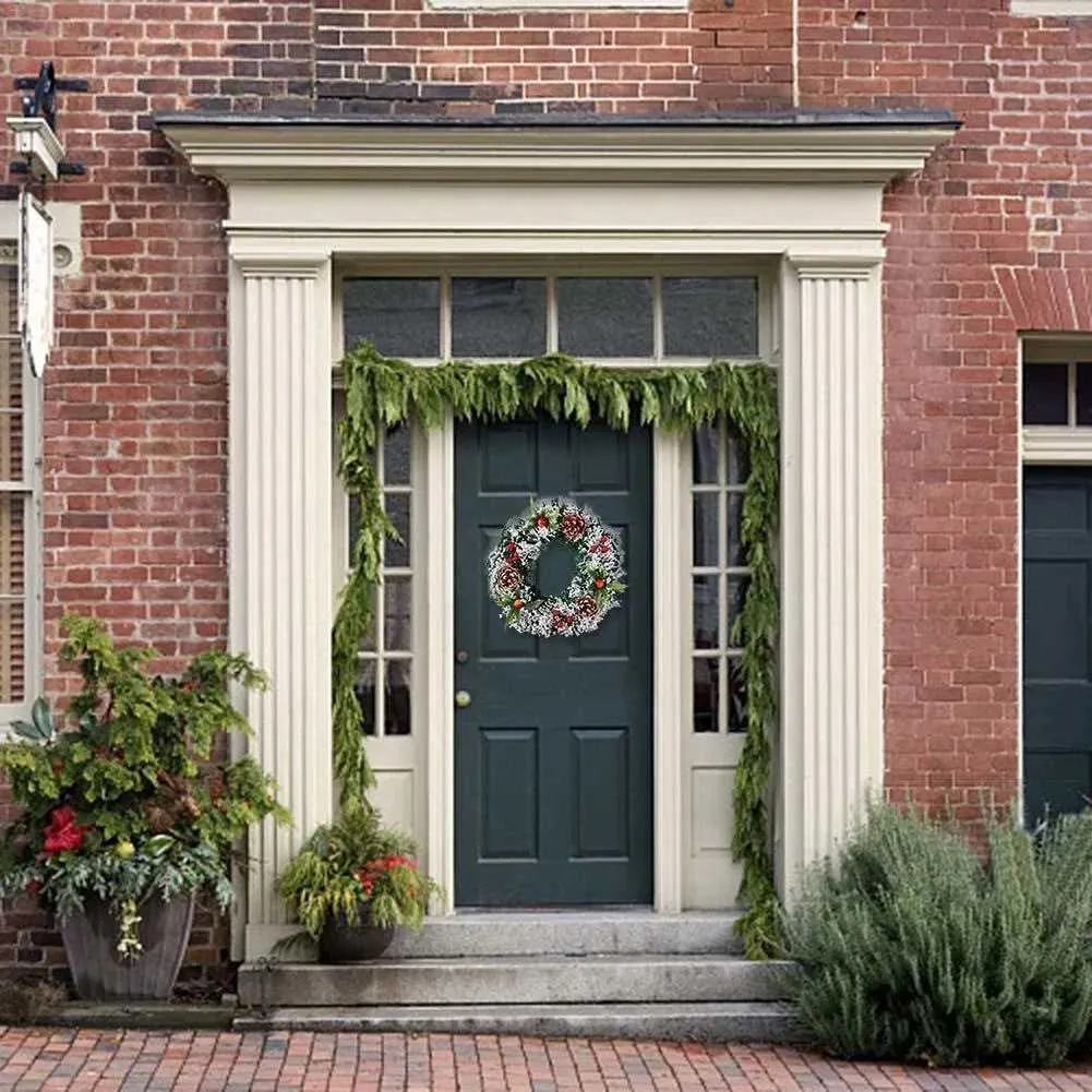 Dekoracyjne kwiaty wieńce 20/40 cm świąteczne drzwi wieniec girlandy wiszące oranments Wesołych Świąt Dekor dla domu 2024 Szczęśliwego Nowego Roku wieńce Navidad