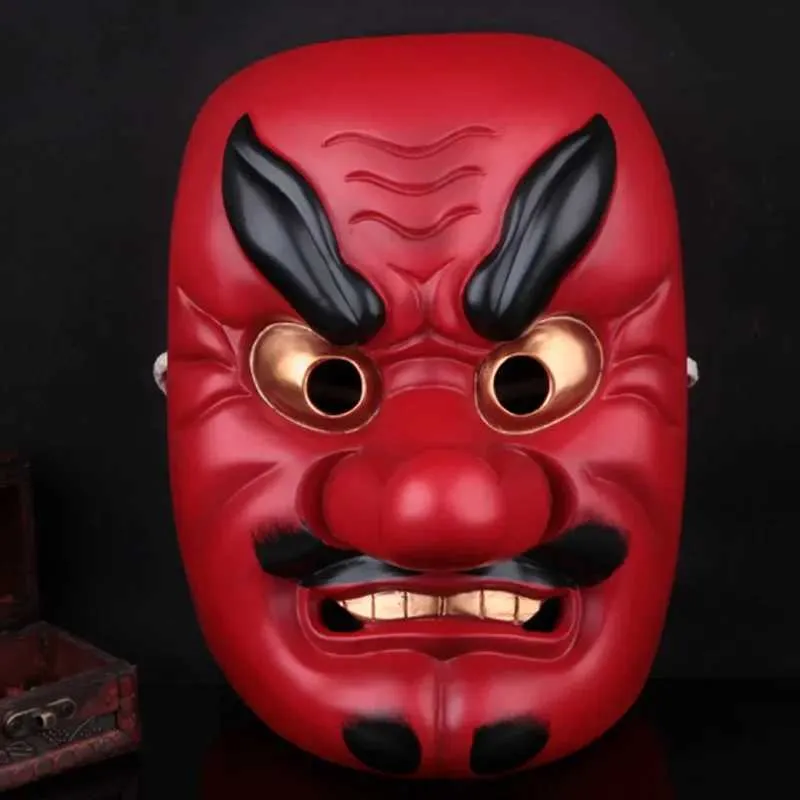 Партийные маски смола noh буддизм prajna mask японский самурай -тенгу Хэллоуин Драма ужасов Q240508