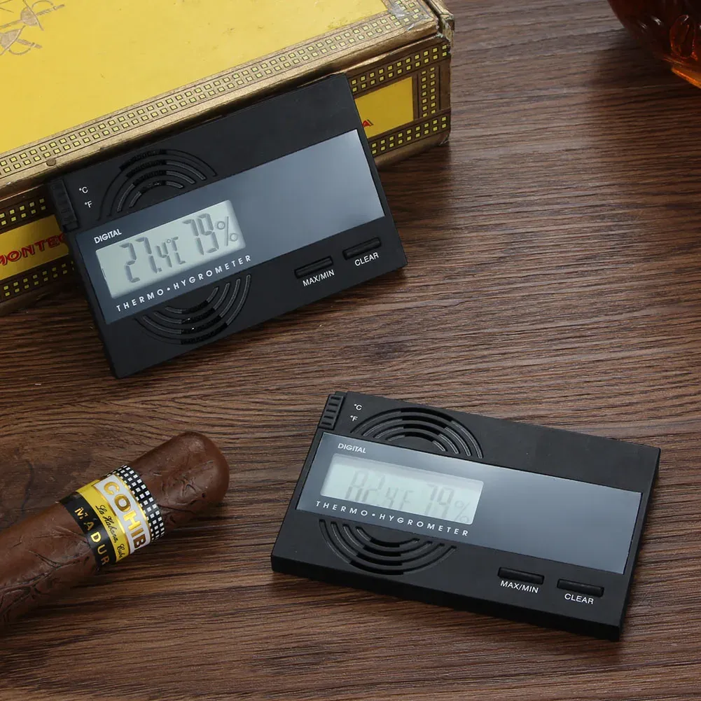 Tillbehör Galiner Exakt Cigar Hygrometer Humidor Fuktighet Tester Plast Digital Hygrometer för Humidor Travel Cigar Accessories