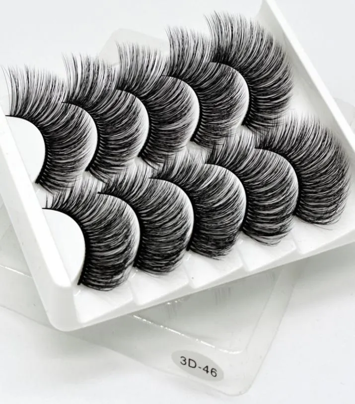 5pairs 3D Mink Hair False Eyelashes NaturalThick Long Eye Lashes Wispy Makeup Beauty Extension Tools2541416