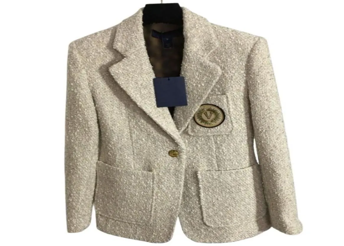 Femmes039 Girls Vintage Tweed Designer Blazer Peoat Tapored Veste Milan Runway Brand Luxury Designer Dress Dress Embr9730917