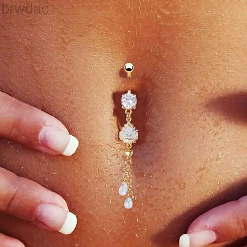 Aesthetic Beautiful Navel Rings Crystal Belly Rings Surgical