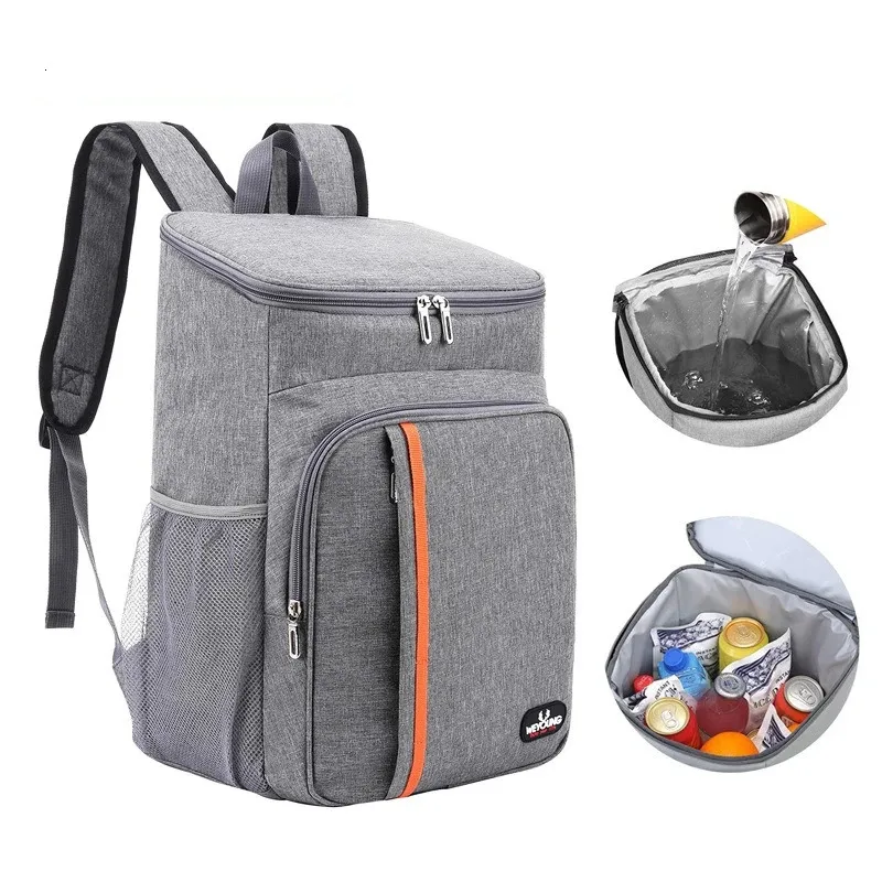 20L Portable Thermal Lunch Bag Food Box Durable Waterproof Cooler Ice Insulated Case Camping Oxford Dinner Backpacks Icebox 240424