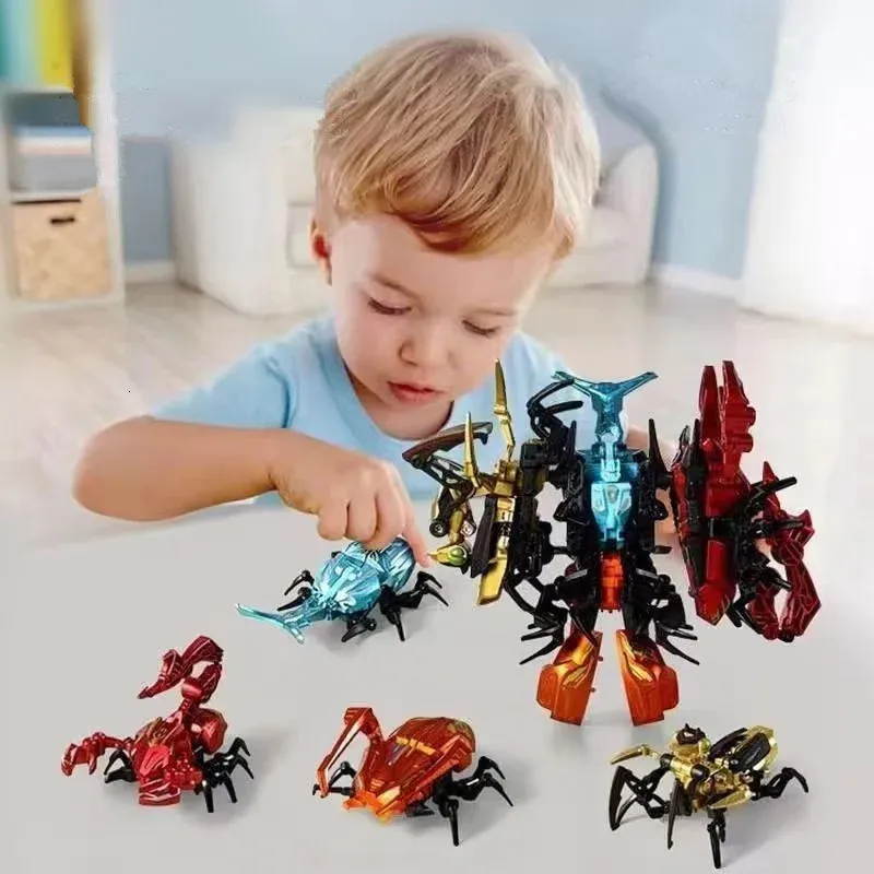 Creative Funny Insect Deformation Robot Model Set Toy Anime Figure Scorpion Mantis Transformation Mech Warrior Kid Birthday Gift 240508